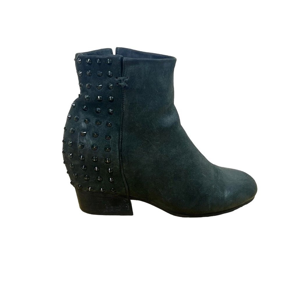Gentle Souls Fierce black green stud heeled ankle booties womens 6 1/2M - Picture 1 of 10